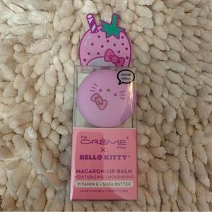 The crème shop hello kitty strawberry rose latte macaron lip balm